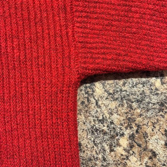 Loft Sweater Dress Cable Knit Turtleneck Dark Academia Cottage Preppy Red XL - Picture 7 of 8